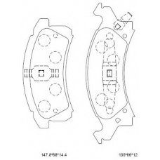 KD6727 ASIMCO Комплект тормозных колодок, дисковый тормоз
