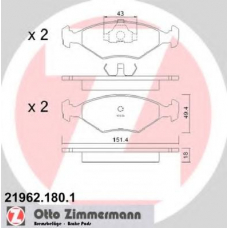 21962.180.1 ZIMMERMANN Комплект тормозных колодок, дисковый тормоз