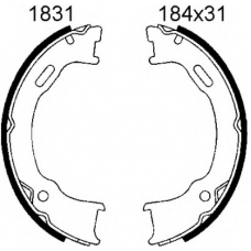 01831 BSF Комплект тормозных колодок, стояночная тормозная с