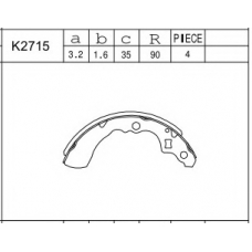 K2715 ASIMCO Комплект тормозных колодок