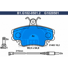 B1.G102-0501.2 GALFER Комплект тормозных колодок, дисковый тормоз