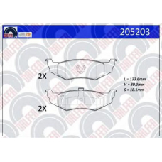 205203 GALFER Комплект тормозных колодок, дисковый тормоз