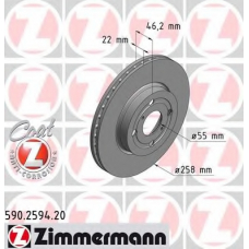 590.2594.20 ZIMMERMANN Тормозной диск