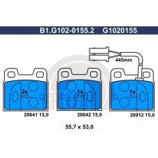 B1.G102-0155.2 GALFER Комплект тормозных колодок, дисковый тормоз