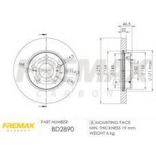 BD-2890 FREMAX Тормозной диск