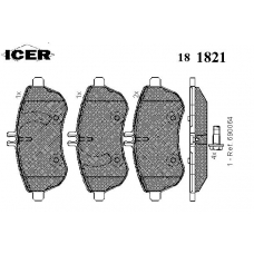 181821 ICER Комплект тормозных колодок, дисковый тормоз
