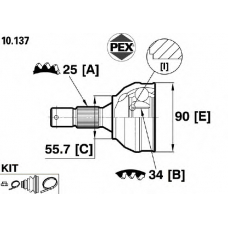 10.137 PEX Шарнир, приводной вал
