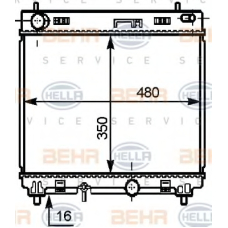 8MK 376 756-791 HELLA Радиатор, охлаждение двигателя