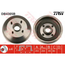 DB4305B TRW Тормозной барабан