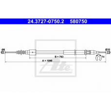 24.3727-0750.2 ATE Трос, стояночная тормозная система