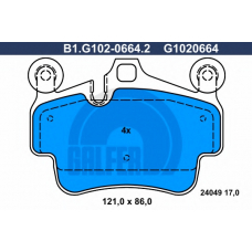 B1.G102-0664.2 GALFER Комплект тормозных колодок, дисковый тормоз