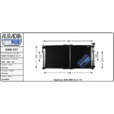 KMZ 037 AURADIA Радиатор охлаждения  626   ge  1.8/2.0   автомат (mazda fs20-15-200e)