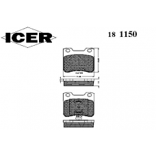 181150 ICER Комплект тормозных колодок, дисковый тормоз