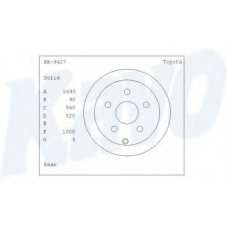 BR-9427 KAVO PARTS Тормозной диск