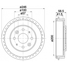 8DT 355 300-781 HELLA PAGID Тормозной барабан