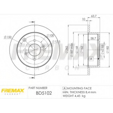 BD-5102 FREMAX Тормозной диск
