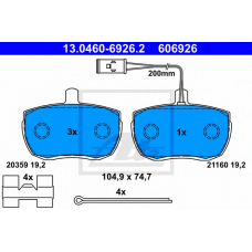 13.0460-6926.2 ATE Комплект тормозных колодок, дисковый тормоз