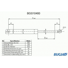 BGS10480 BUGIAD Газовая пружина, крышка багажник