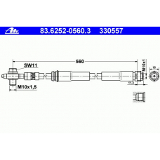 83.6252-0560.3 ATE Тормозной шланг