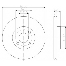 8DD 355 108-441 HELLA PAGID Тормозной диск