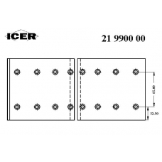 21 9900 00 ICER Комплект тормозных башмаков, барабанные тормоза