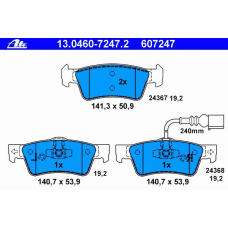 13.0460-7247.2 ATE Комплект тормозных колодок, дисковый тормоз