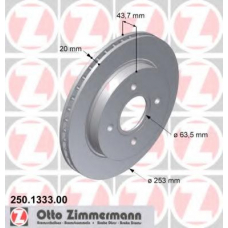 250.1333.00 ZIMMERMANN Тормозной диск