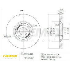 BD-5017 FREMAX Тормозной диск