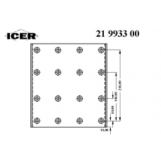 21 9933 00 ICER Комплект тормозных башмаков, барабанные тормоза