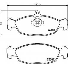 8DB 355 013-031 HELLA PAGID Комплект тормозных колодок, дисковый тормоз