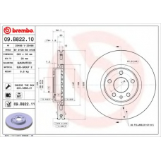 09.B822.10 BREMBO Тормозной диск