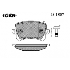 181857 ICER Комплект тормозных колодок, дисковый тормоз