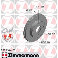 200.2524.20 ZIMMERMANN Тормозной диск