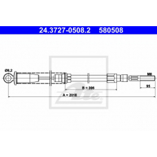24.3727-0508.2 ATE Трос, стояночная тормозная система
