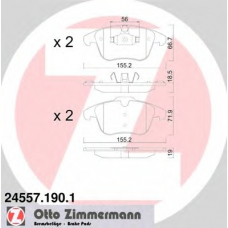 24557.190.1 ZIMMERMANN Комплект тормозных колодок, дисковый тормоз