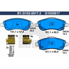B1.G102-0817.2 GALFER Комплект тормозных колодок, дисковый тормоз