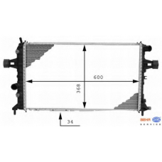 8MK 376 710-331 HELLA Радиатор, охлаждение двигателя