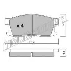 476.0 TRUSTING Комплект тормозных колодок, дисковый тормоз