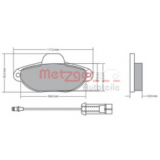1170147 METZGER Комплект тормозных колодок, дисковый тормоз