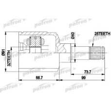 PCV9538 PATRON Шарнирный комплект, приводной вал
