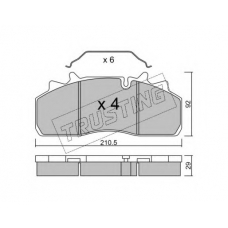 947.0 TRUSTING Комплект тормозных колодок, дисковый тормоз
