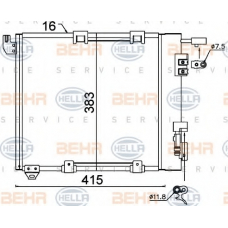 8FC 351 301-374 HELLA Конденсатор, кондиционер