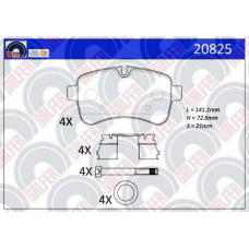 20825 GALFER Комплект тормозных колодок, дисковый тормоз