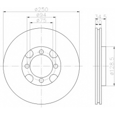 8DD 355 102-001 HELLA Тормозной диск