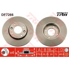 DF7266 TRW Тормозной диск