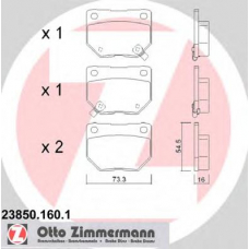 23850.160.1 ZIMMERMANN Комплект тормозных колодок, дисковый тормоз