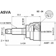 SZ-24 ASVA Шарнирный комплект, приводной вал