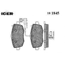 181845 ICER Комплект тормозных колодок, дисковый тормоз