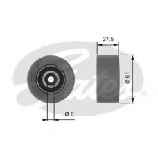 T42151 GATES Паразитный / ведущий ролик, зубчатый ремень