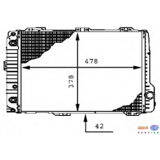 8MK 376 711-581 HELLA Радиатор, охлаждение двигателя